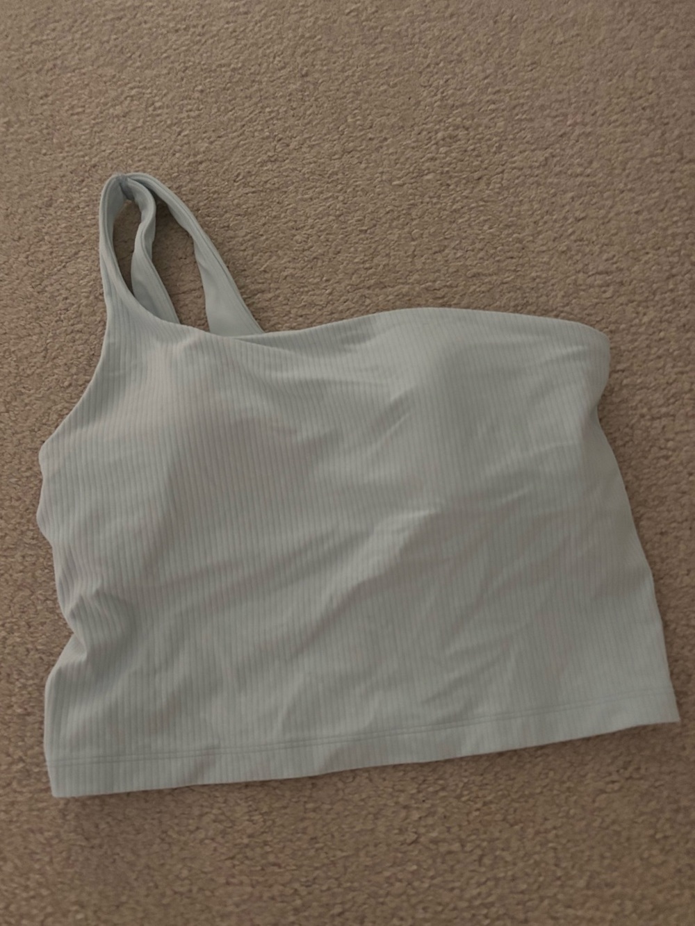 lululemon athletica One-Shoulder Ribbed Crop Tank in Pale Mint